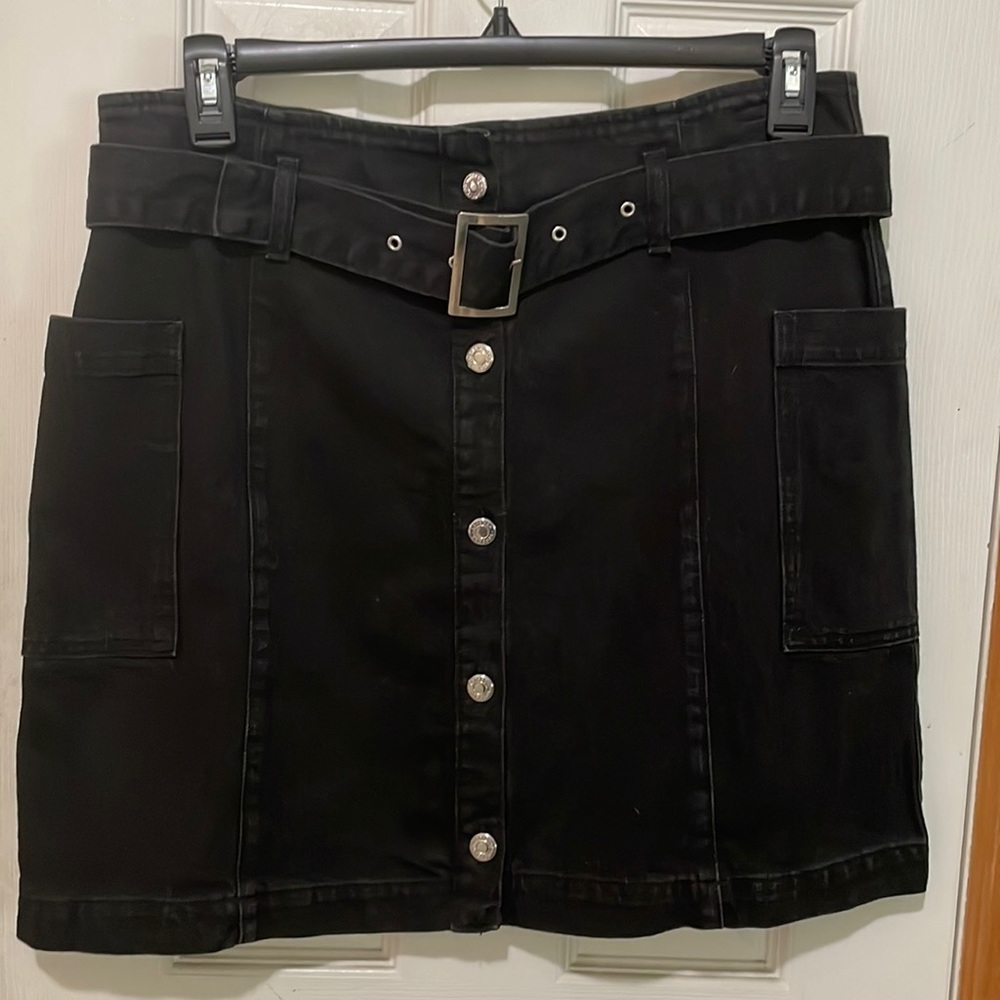 Jean black pencil skirt